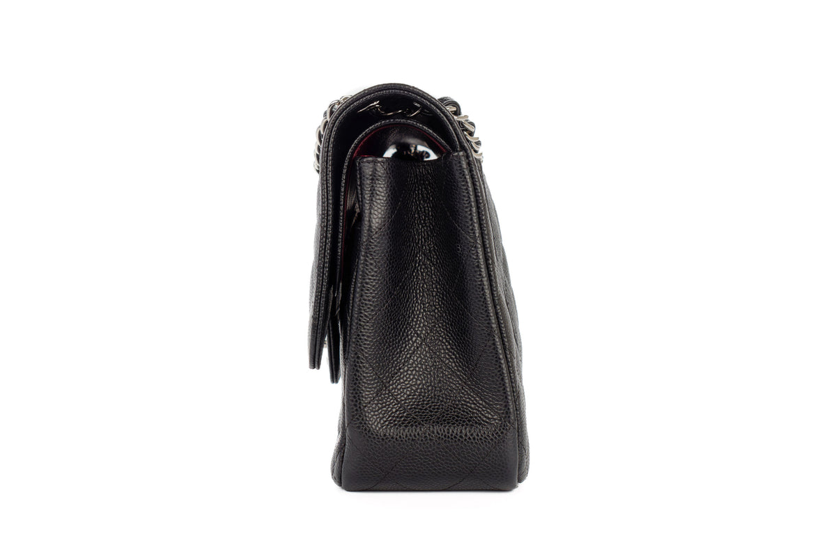 Chanel Jumbo Classic Flap Black Caviar Silver Hardware - view 4