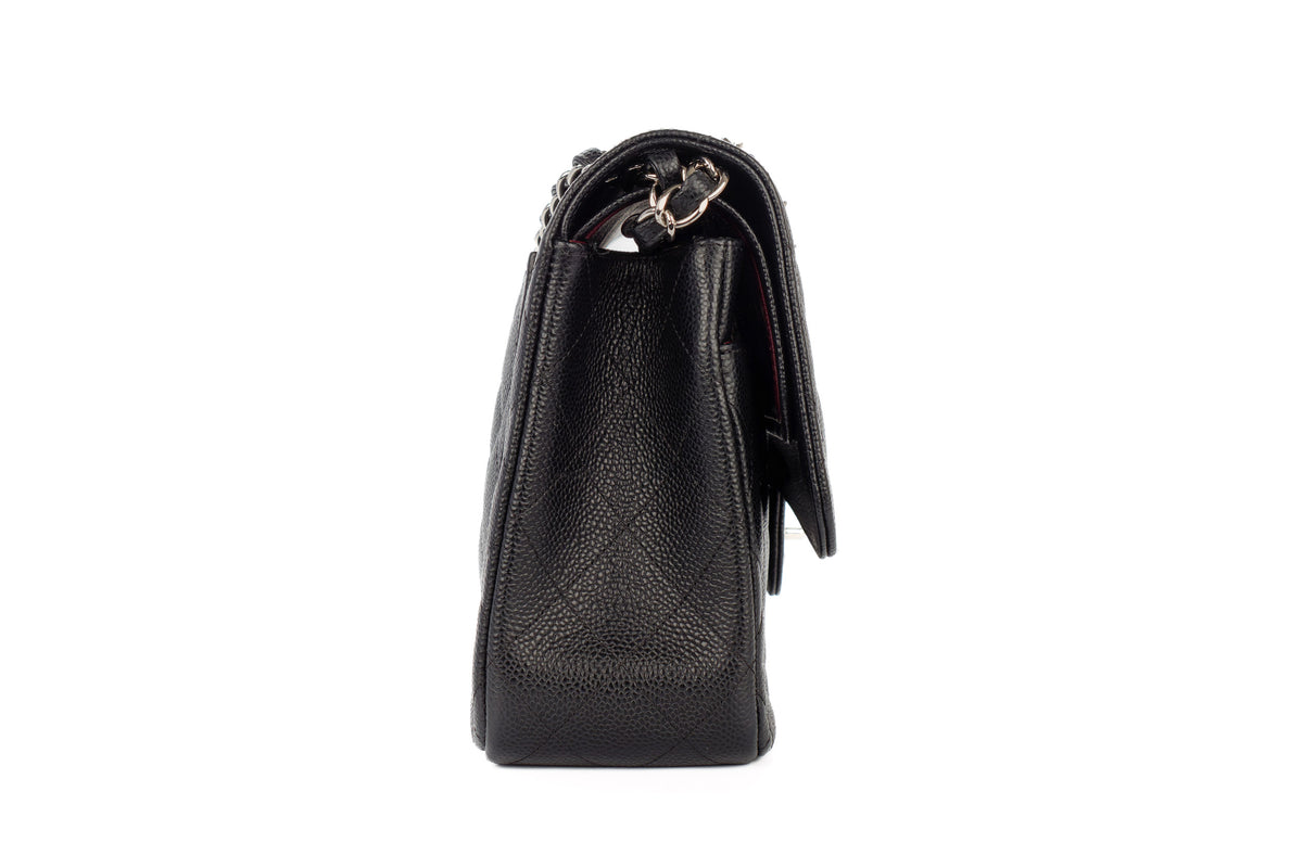 Chanel Jumbo Classic Flap Black Caviar Silver Hardware - view 5