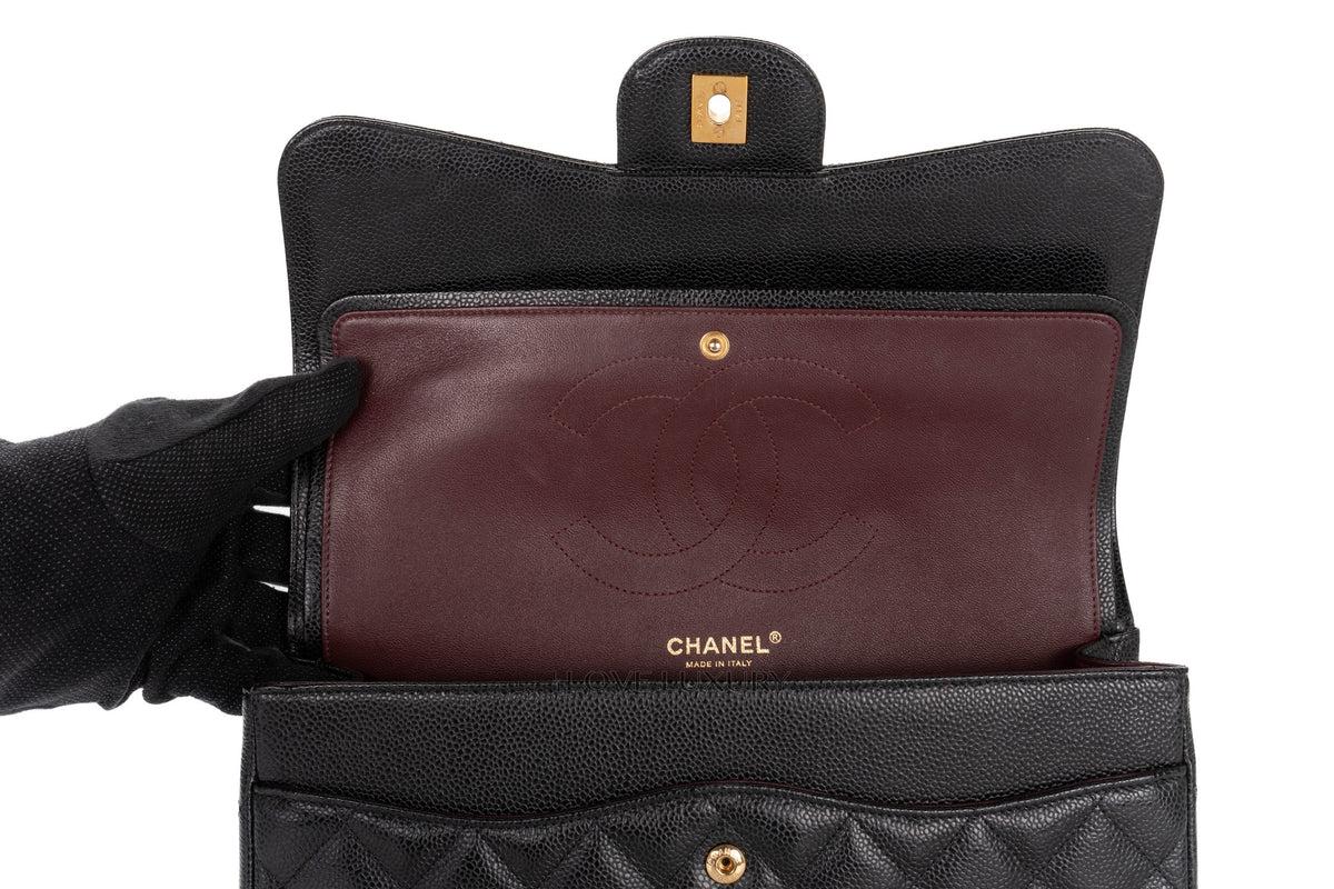 Chanel Jumbo Classic Flap Black Caviar Gold Hardware - view 10