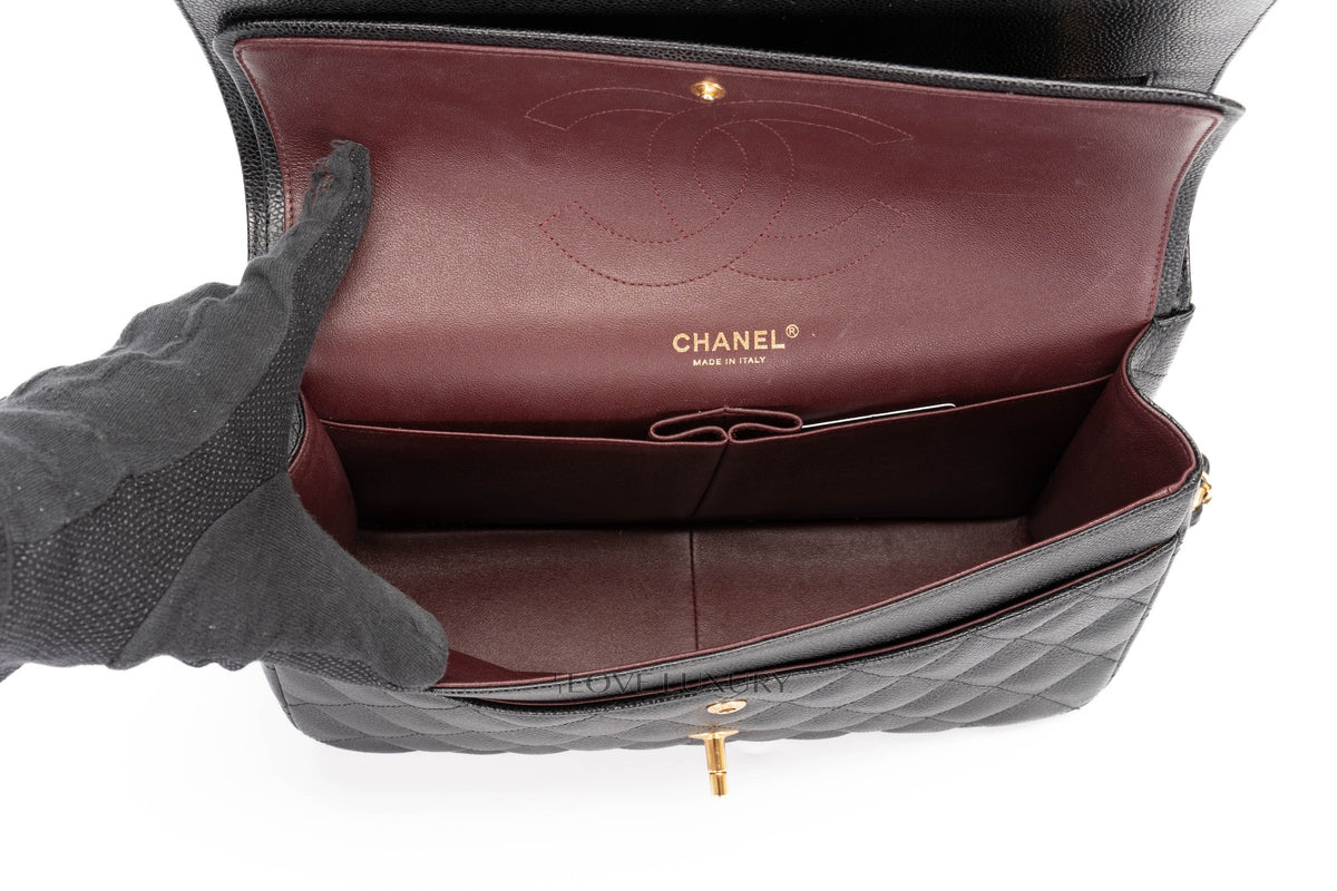 Chanel Jumbo Classic Flap Black Caviar Gold Hardware - view 11