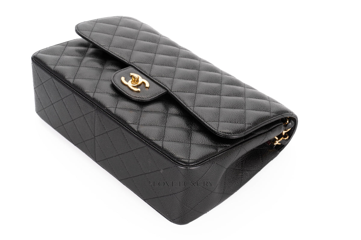 Chanel Jumbo Classic Flap Black Caviar Gold Hardware - view 14
