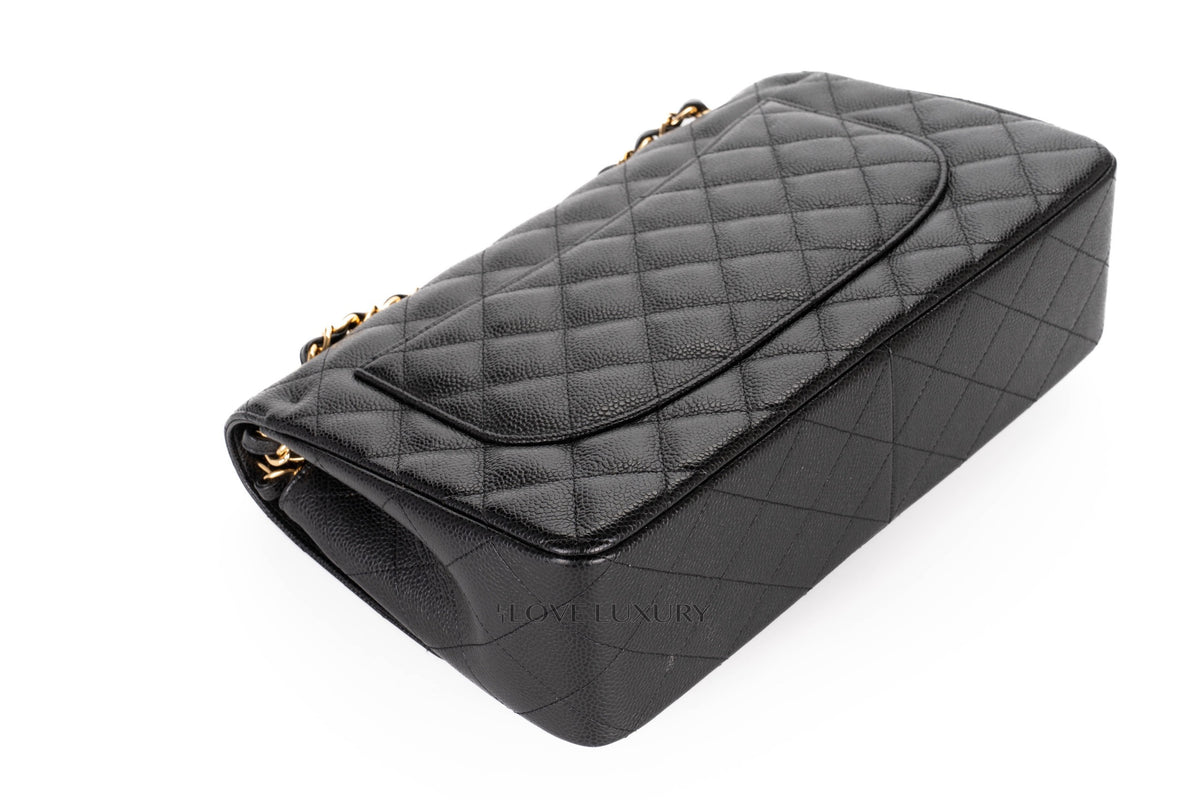 Chanel Jumbo Classic Flap Black Caviar Gold Hardware - view 15