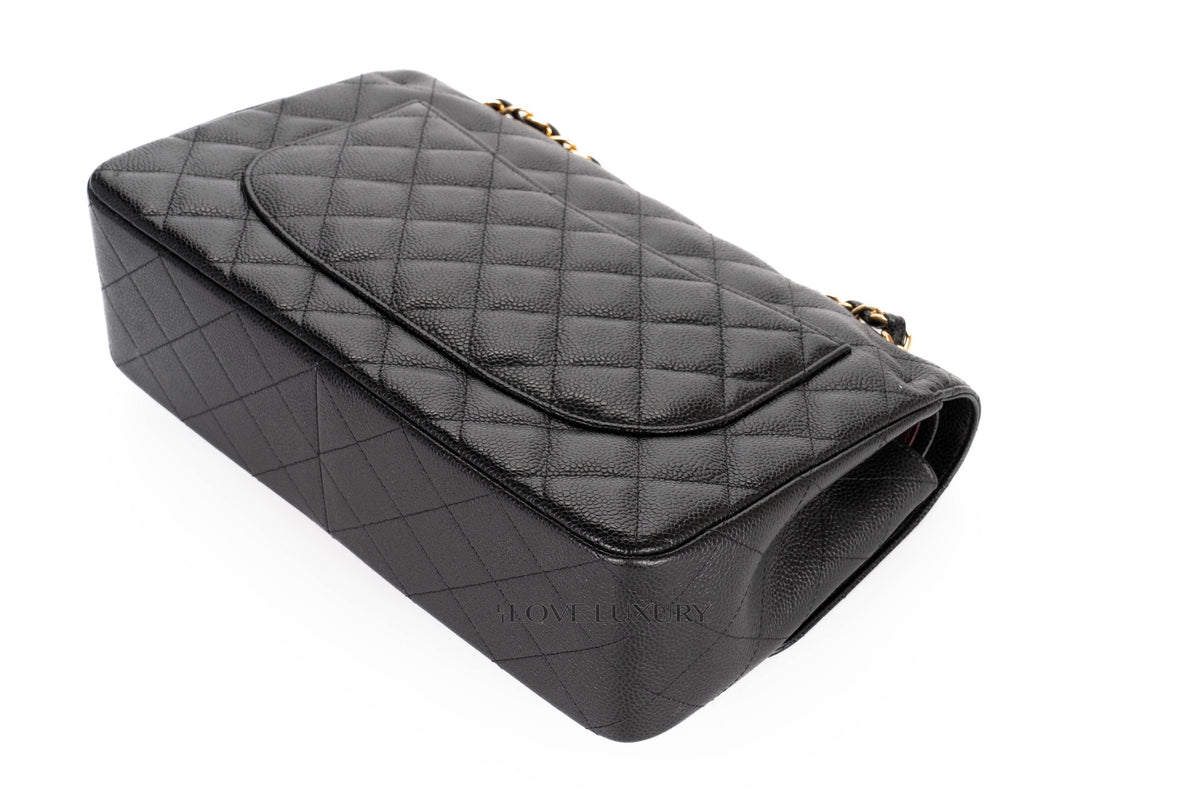 Chanel Jumbo Classic Flap Black Caviar Gold Hardware - view 16
