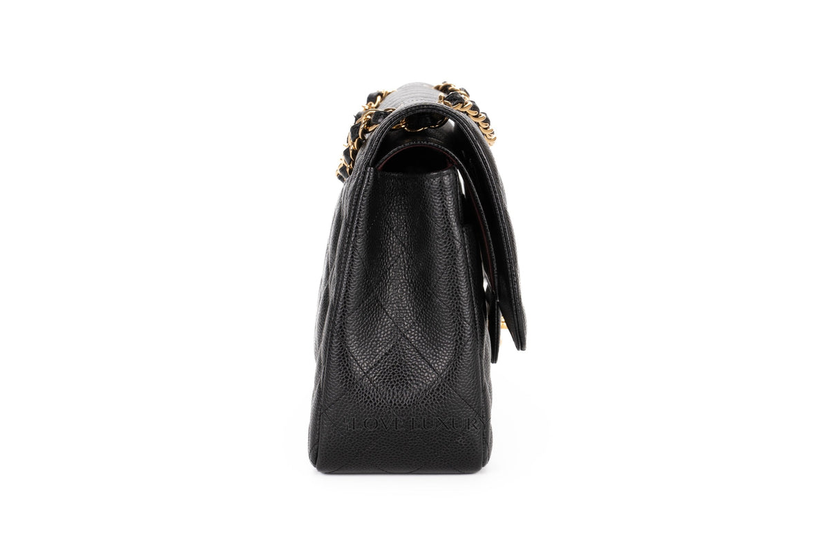 Chanel Jumbo Classic Flap Black Caviar Gold Hardware - view 5