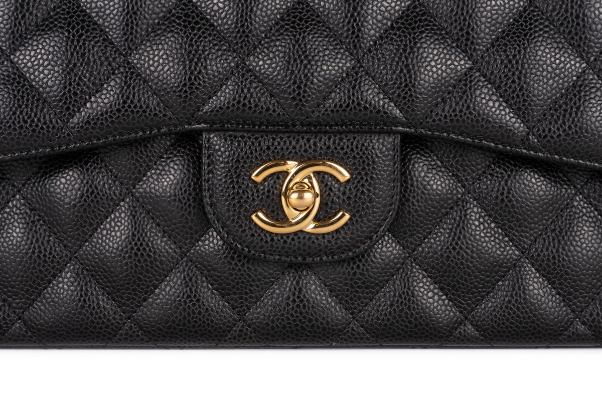 Chanel Jumbo Classic Flap Black Caviar Gold Hardware - view 7