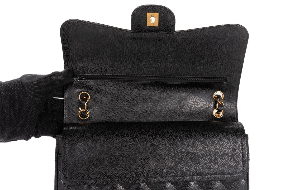 Chanel Jumbo Classic Flap Black Caviar Gold Hardware - view 9