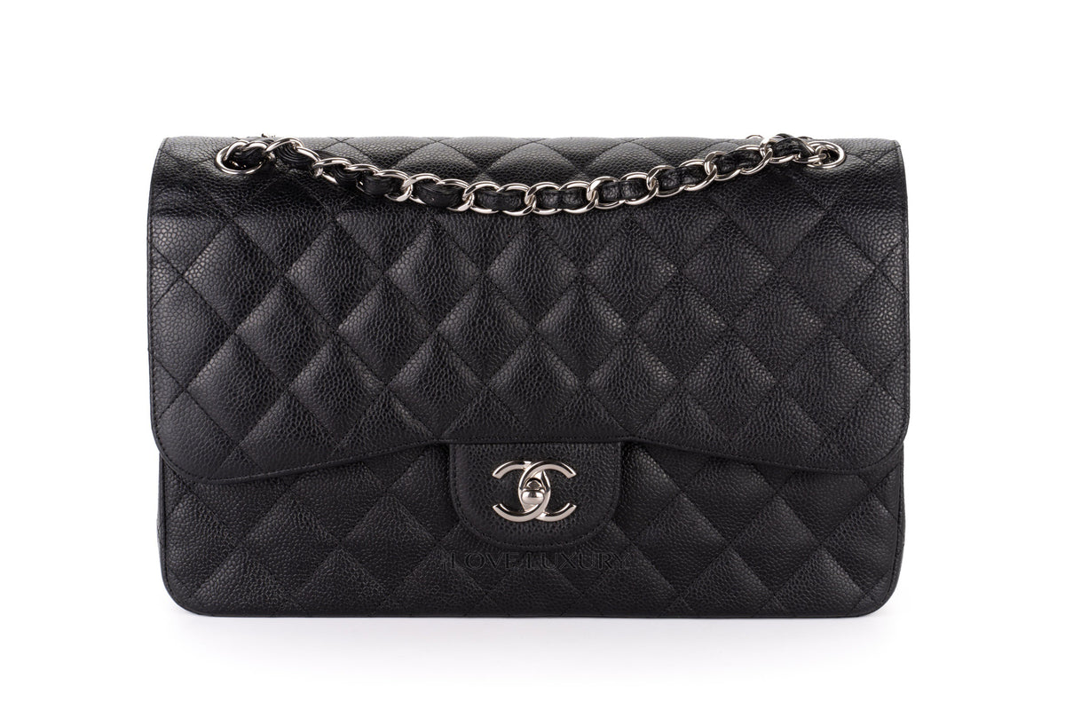 Chanel Jumbo Classic Flap Black Caviar Silver Hardware - view 1