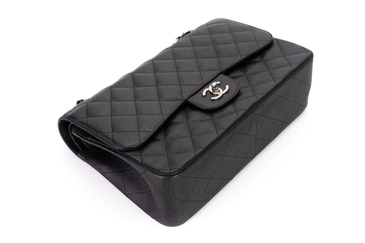Chanel Jumbo Classic Flap Black Caviar Silver Hardware - view 12