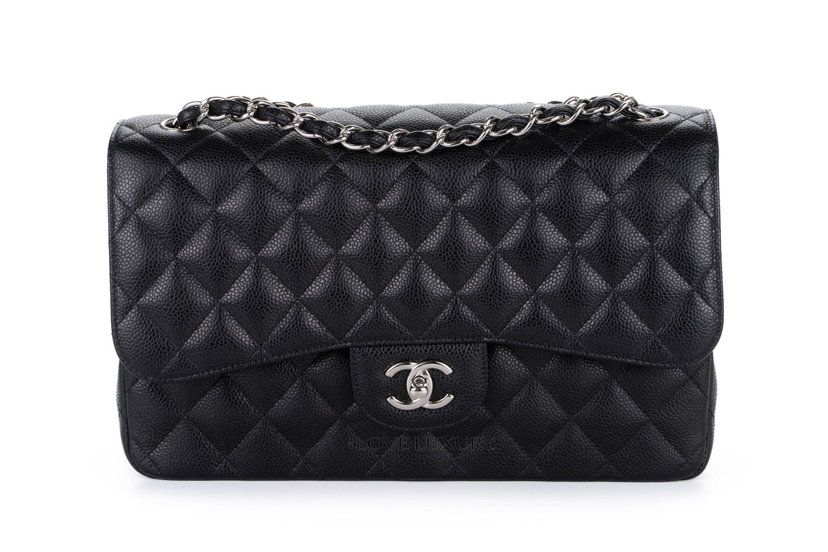 Chanel Jumbo Classic Flap Black Caviar Silver Hardware - view 1