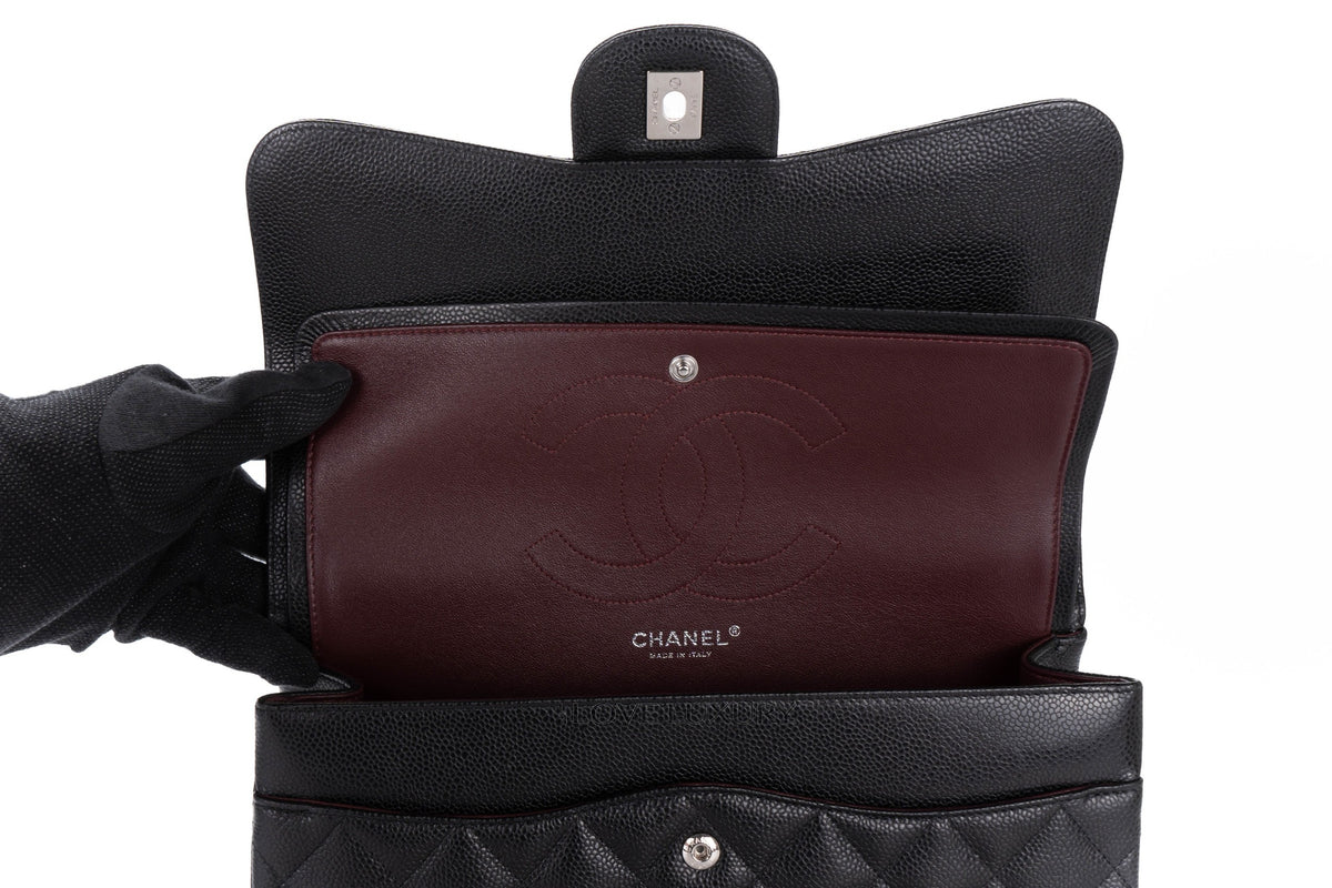Chanel Jumbo Classic Flap Black Caviar Silver Hardware - view 10