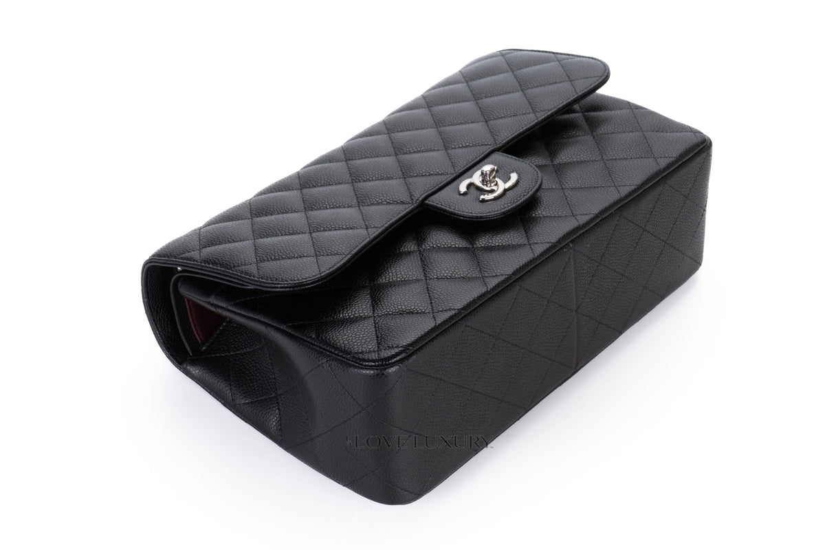 Chanel Jumbo Classic Flap Black Caviar Silver Hardware - view 12