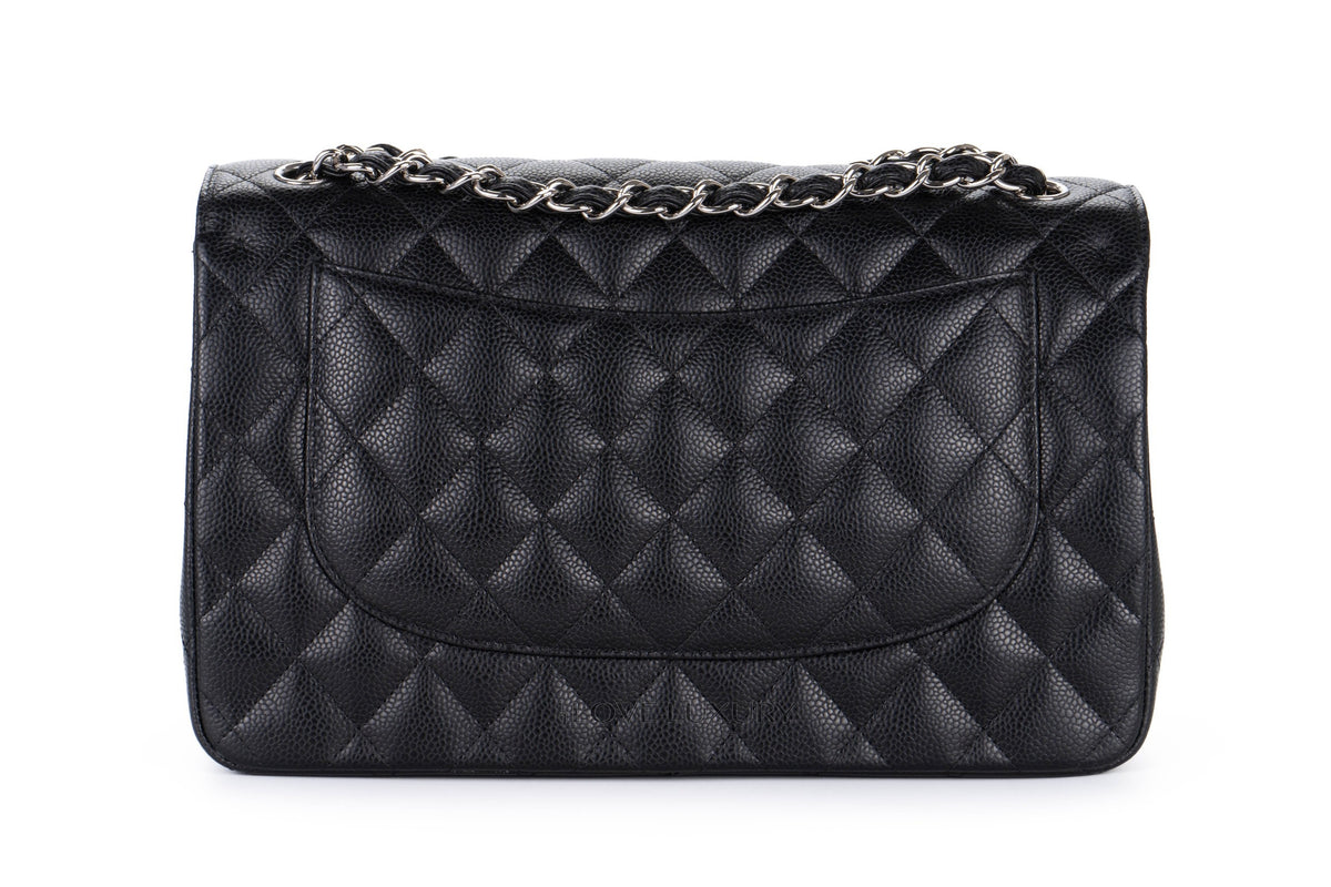 Chanel Jumbo Classic Flap Black Caviar Silver Hardware - view 3