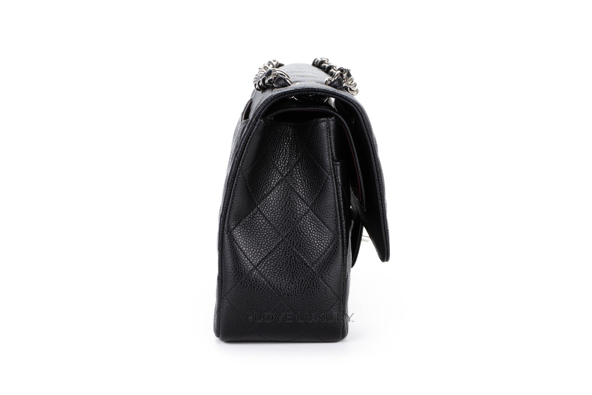 Chanel Jumbo Classic Flap Black Caviar Silver Hardware - view 5