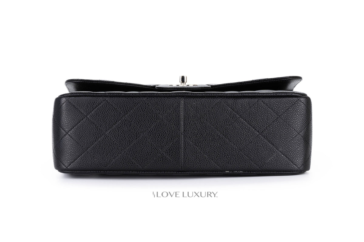 Chanel Jumbo Classic Flap Black Caviar Silver Hardware - view 6