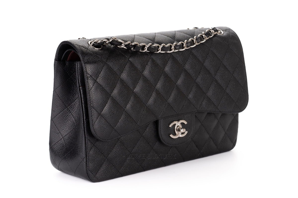 Chanel Jumbo Classic Flap Black Caviar Silver Hardware - view 2