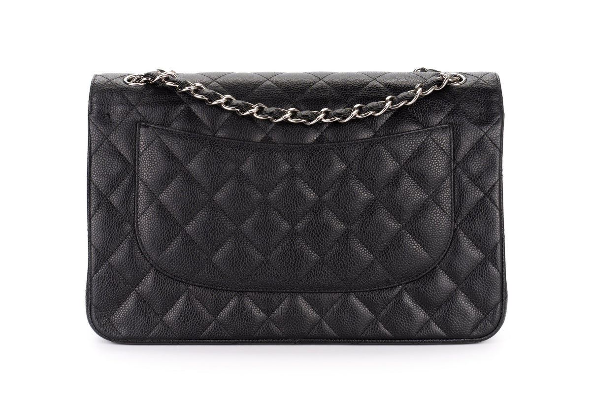 Chanel Jumbo Classic Flap Black Caviar Silver Hardware - view 3