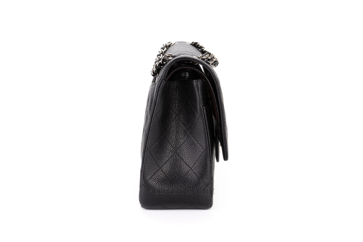 Chanel Jumbo Classic Flap Black Caviar Silver Hardware - view 5