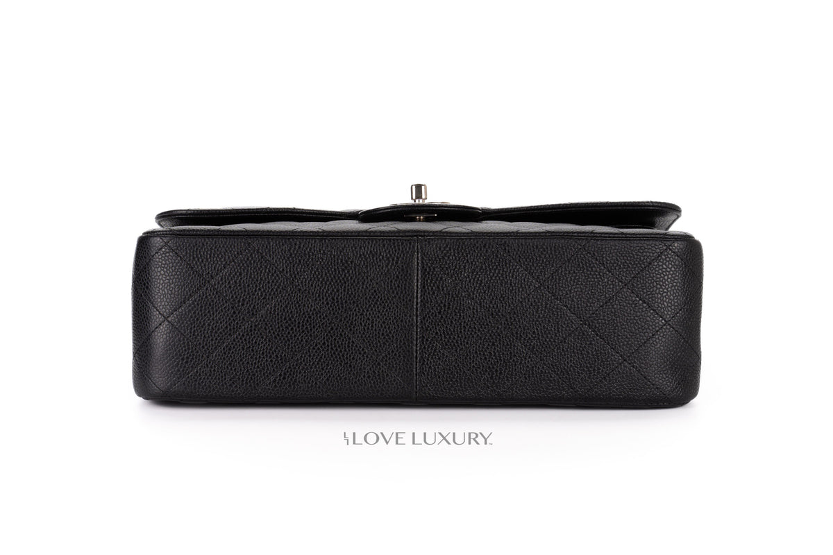 Chanel Jumbo Classic Flap Black Caviar Silver Hardware - view 6