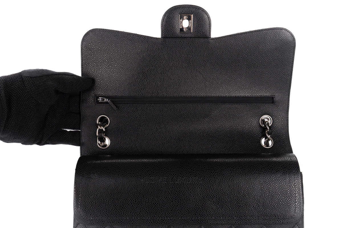 Chanel Jumbo Classic Flap Black Caviar Silver Hardware - view 9