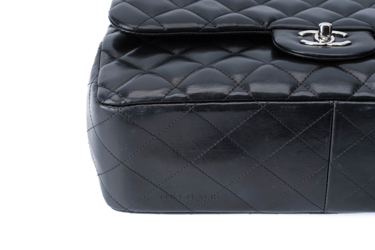 Chanel Jumbo Classic Flap Black Lambskin - view 6