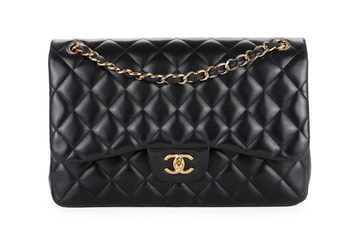 Chanel Jumbo Classic Flap Black Lambskin Gold Hardware - view 1