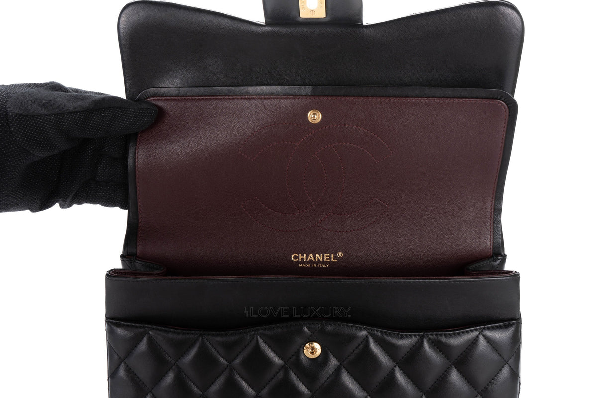 Chanel Jumbo Classic Flap Black Lambskin Gold Hardware - view 11