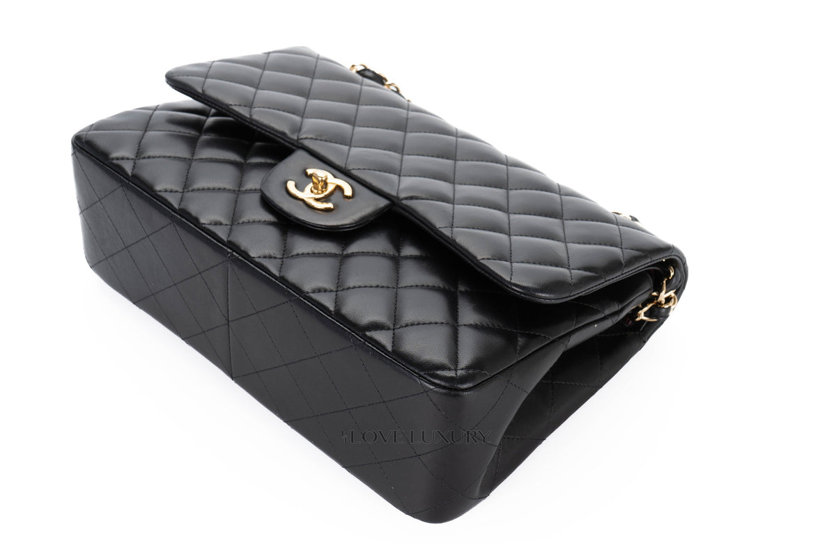 Chanel Jumbo Classic Flap Black Lambskin Gold Hardware - view 14