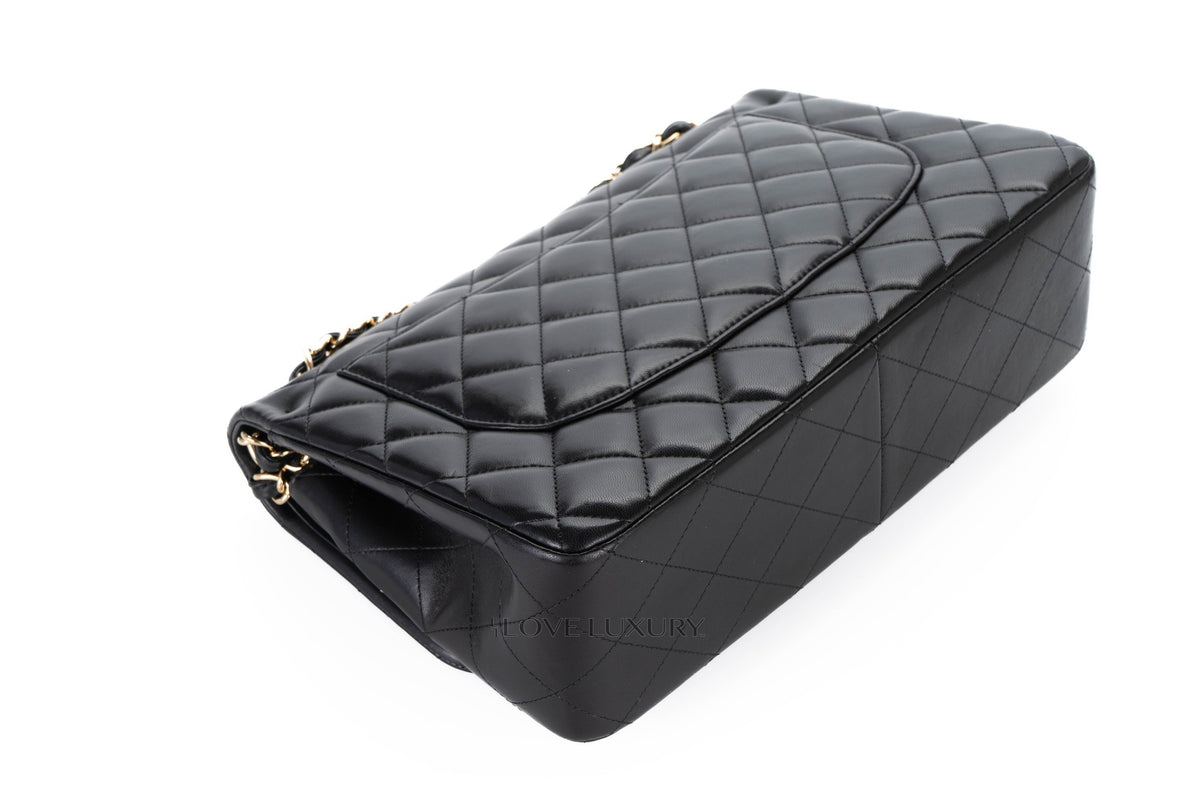 Chanel Jumbo Classic Flap Black Lambskin Gold Hardware - view 15