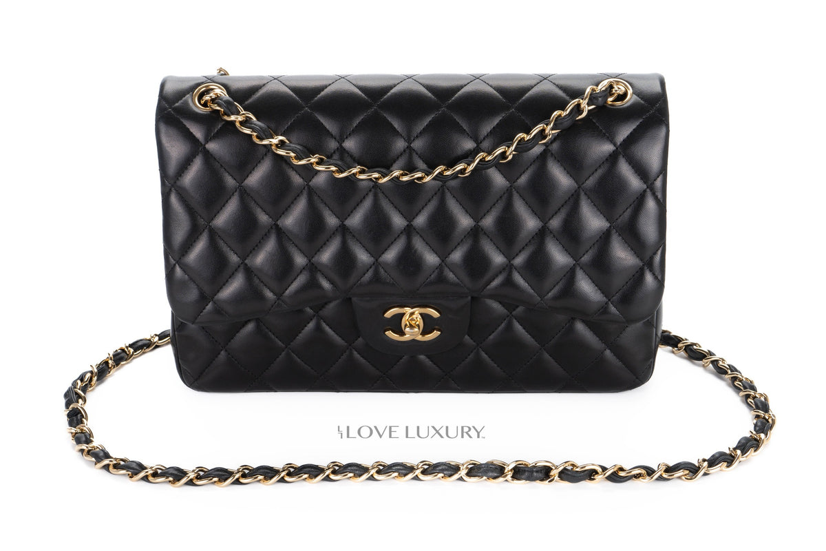 Chanel Jumbo Classic Flap Black Lambskin Gold Hardware - view 8