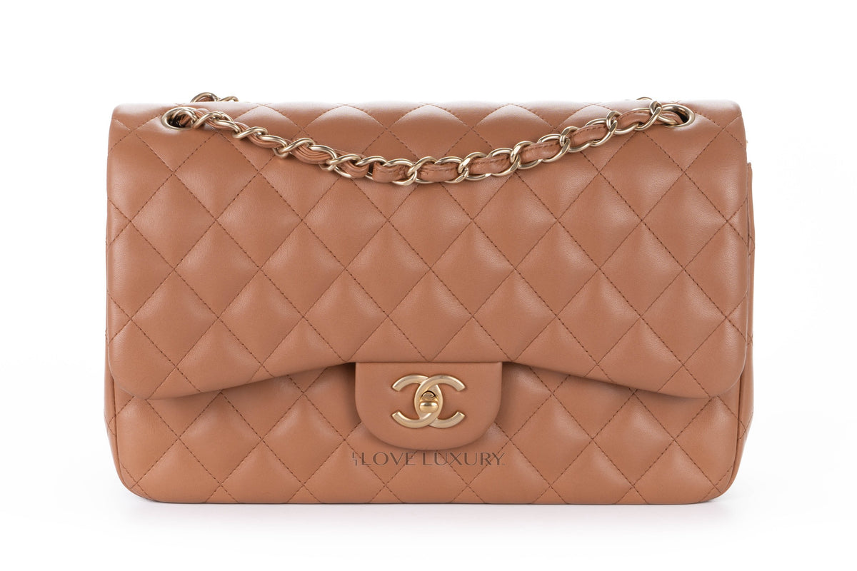 Chanel Jumbo Classic Flap Brown Lambskin Light Gold Hardware - view 1