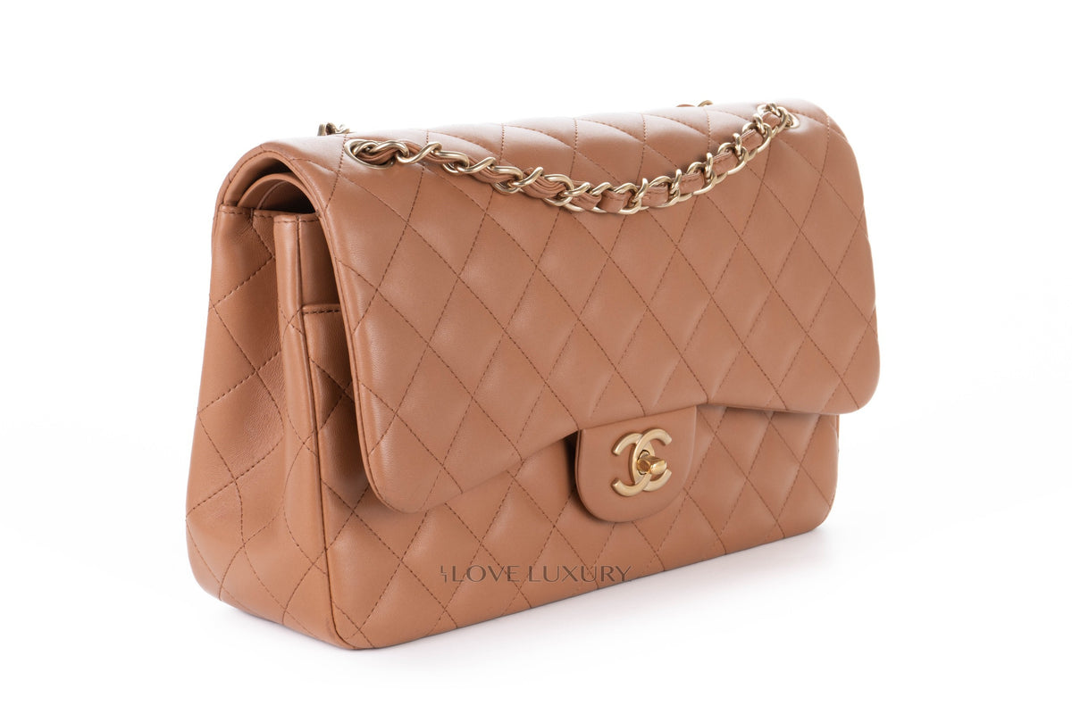 Chanel Jumbo Classic Flap Brown Lambskin Light Gold Hardware - view 2