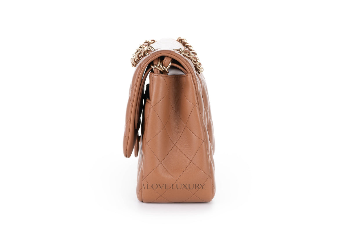 Chanel Jumbo Classic Flap Brown Lambskin Light Gold Hardware - view 4