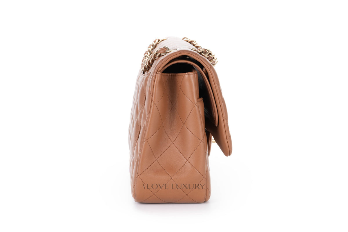 Chanel Jumbo Classic Flap Brown Lambskin Light Gold Hardware - view 5