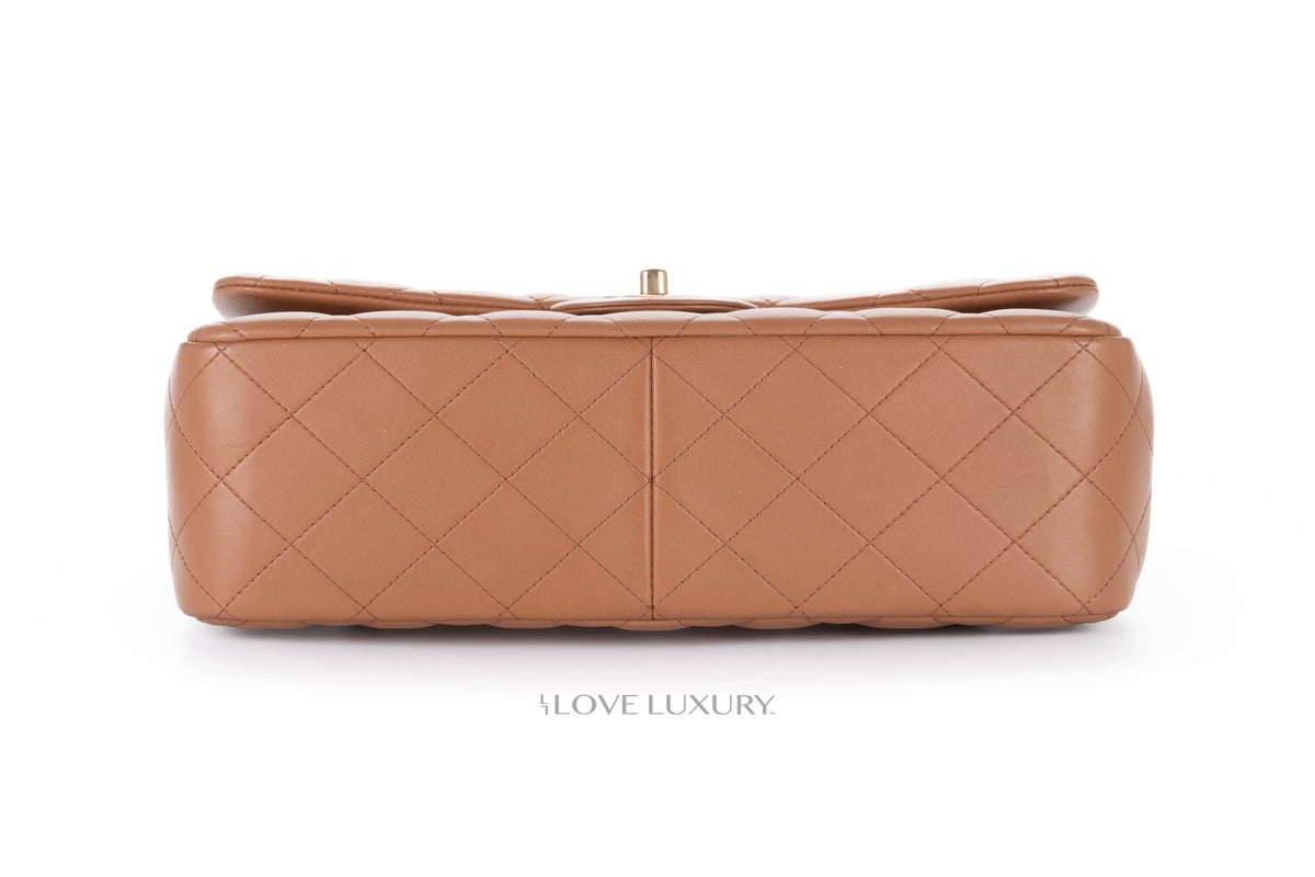 Chanel Jumbo Classic Flap Brown Lambskin Light Gold Hardware - view 6