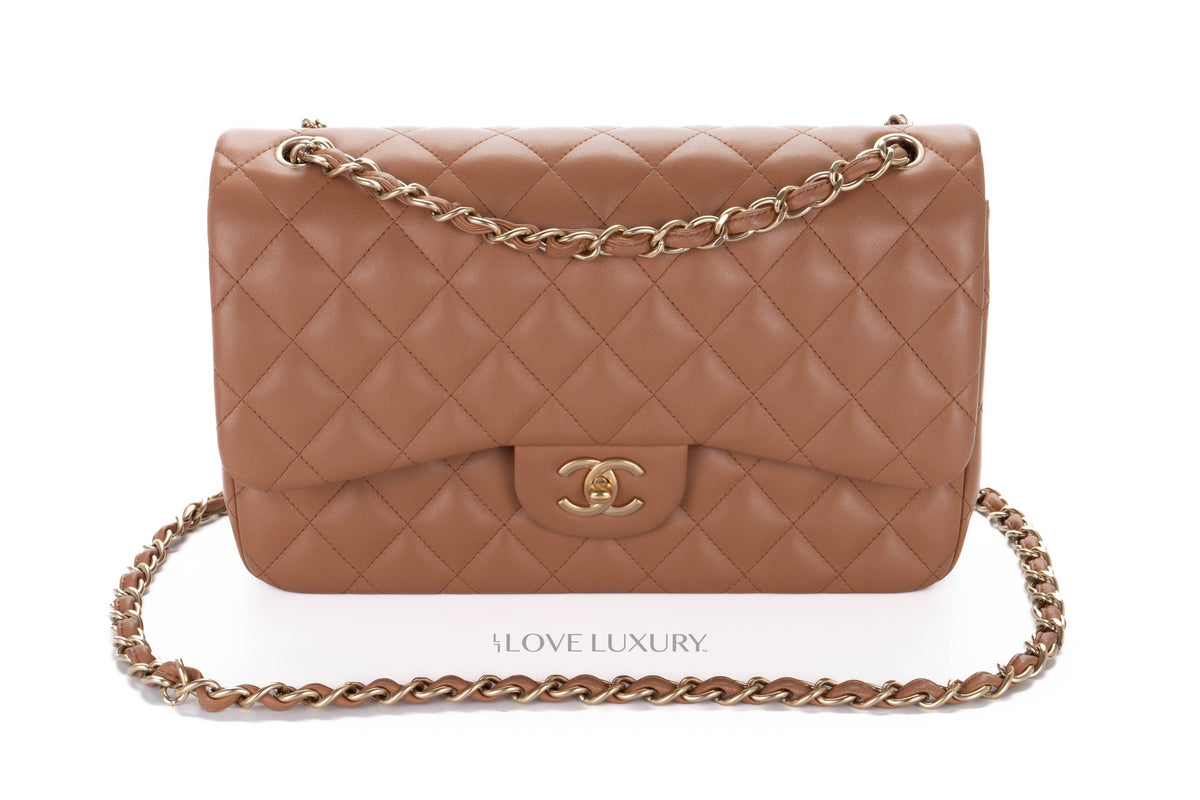 Chanel Jumbo Classic Flap Brown Lambskin Light Gold Hardware - view 8