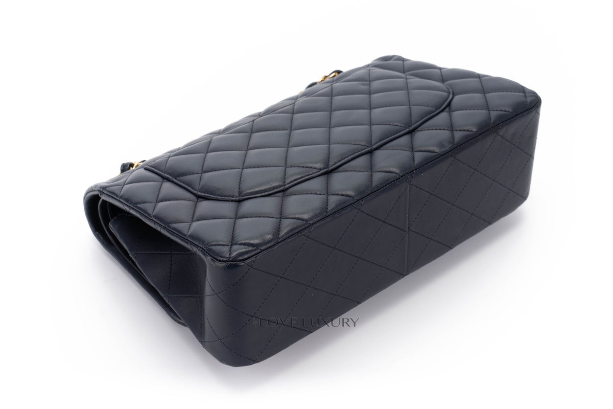 Chanel Jumbo Classic Flap Navy Lambskin Gold Hardware - view 15