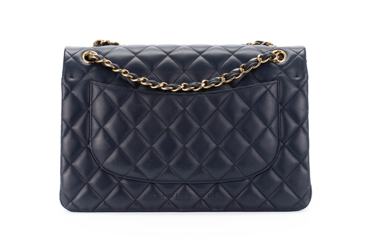 Chanel Jumbo Classic Flap Navy Lambskin Gold Hardware - view 3