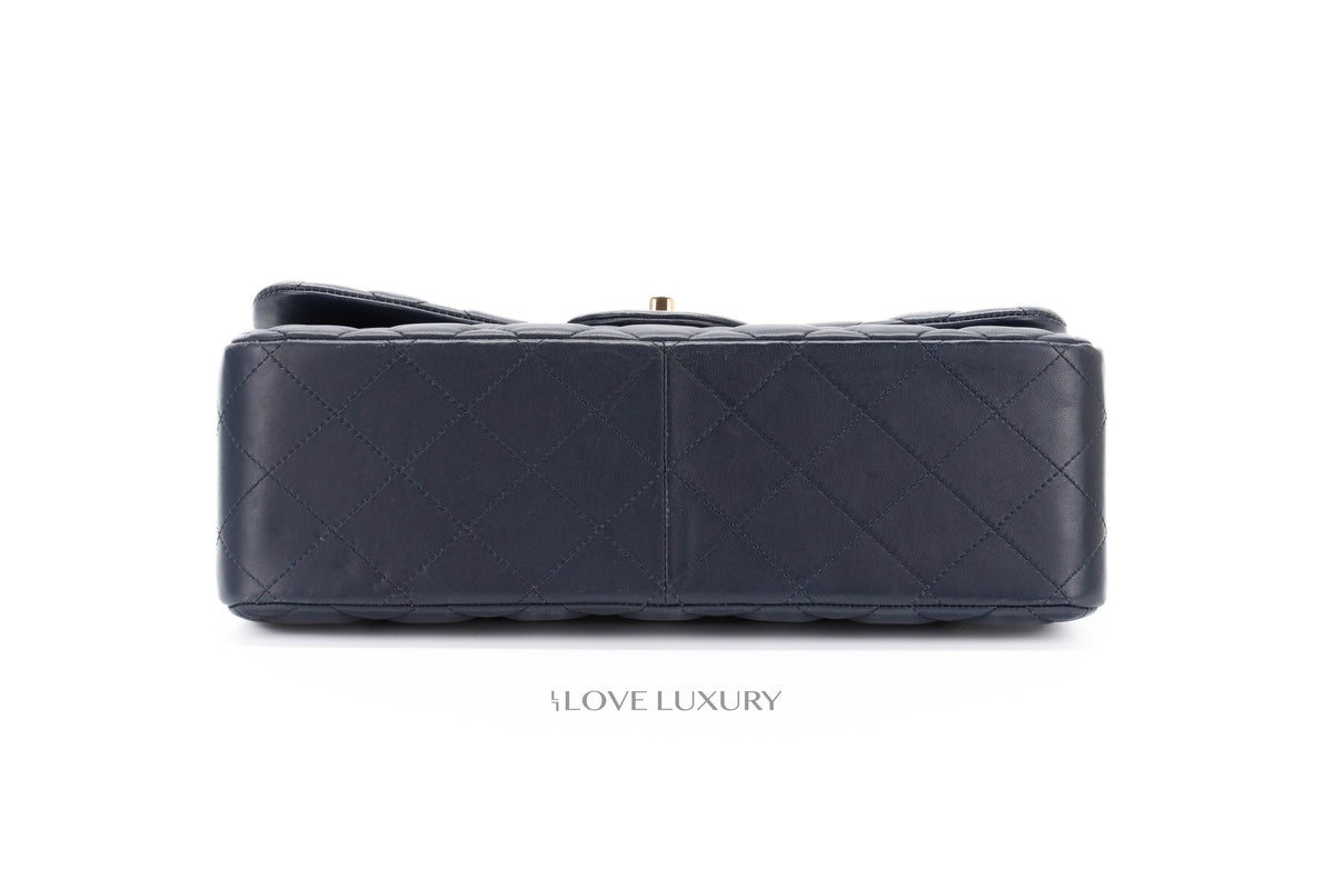 Chanel Jumbo Classic Flap Navy Lambskin Gold Hardware - view 6
