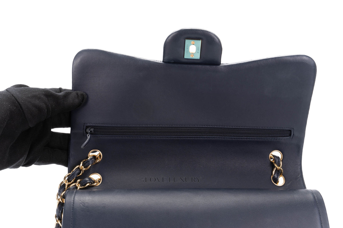 Chanel Jumbo Classic Flap Navy Lambskin Gold Hardware - view 9