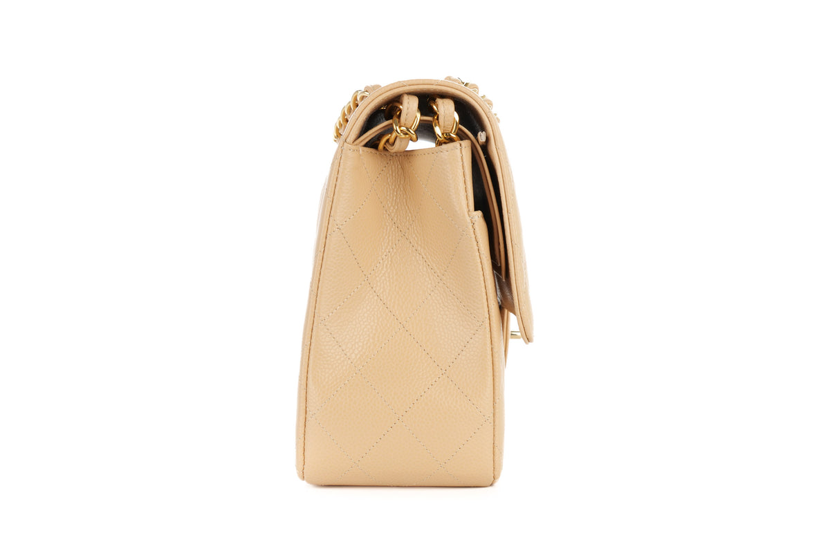 Chanel Jumbo Double Classic Flap Beige Caviar Gold Hardware - view 5