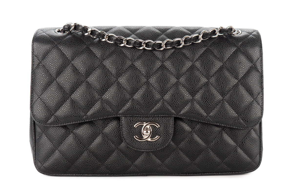 Chanel Jumbo Double Classic Flap Black Caviar Silver Hardware - view 1