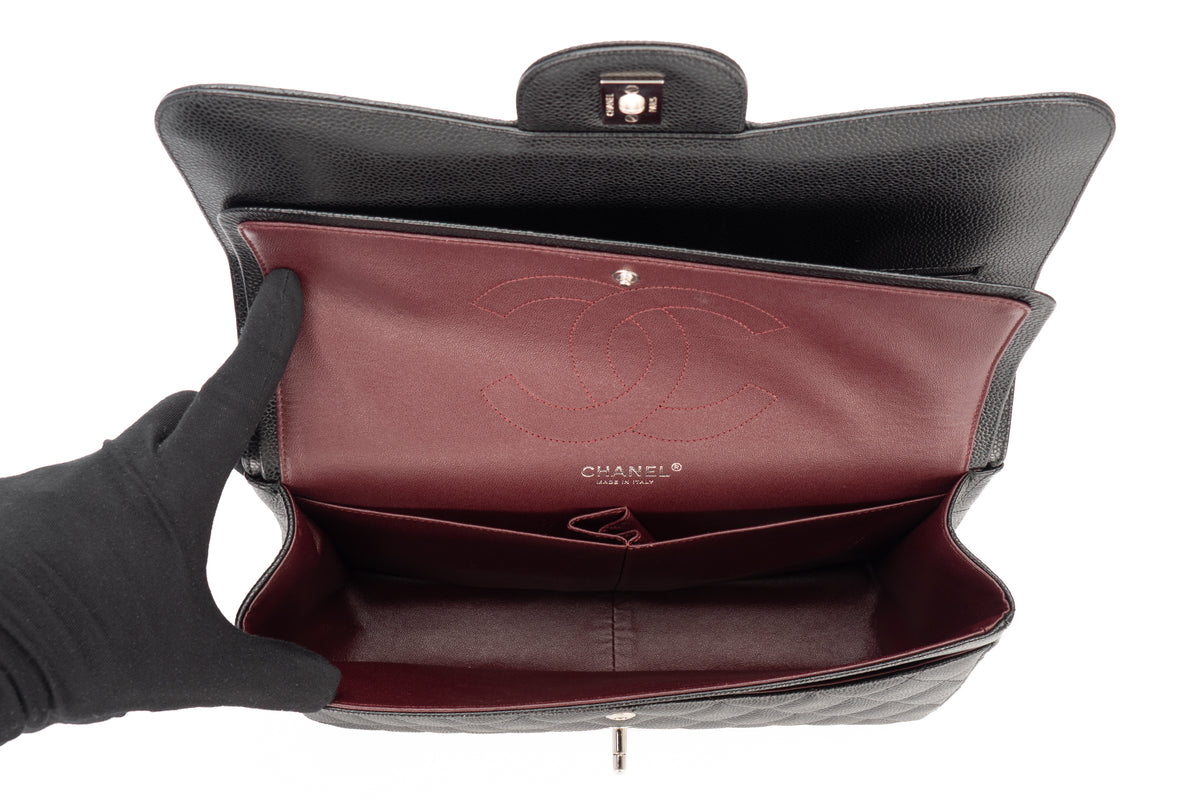 Chanel Jumbo Double Classic Flap Black Caviar Silver Hardware - view 10