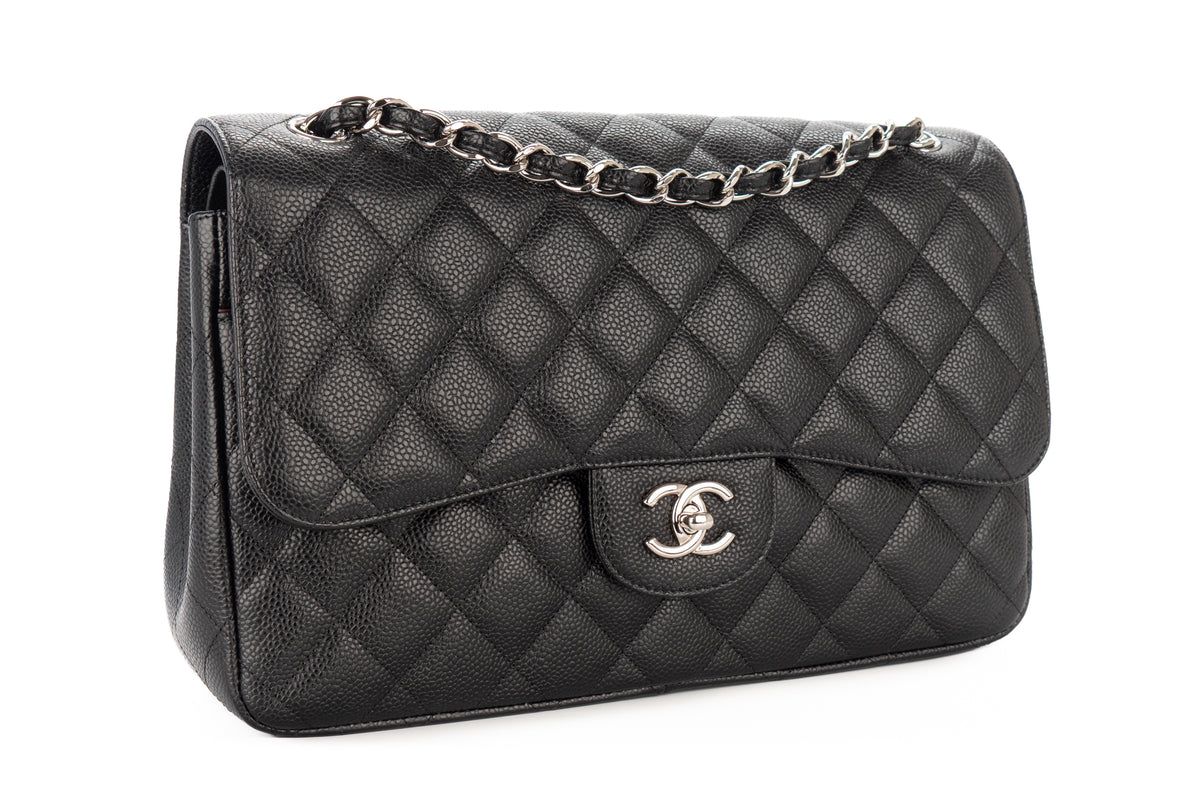 Chanel Jumbo Double Classic Flap Black Caviar Silver Hardware - view 2