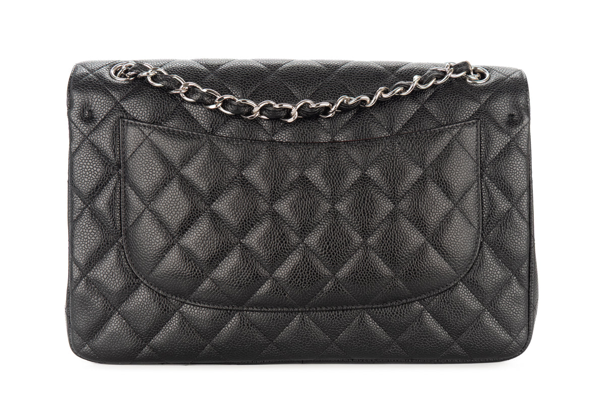 Chanel Jumbo Double Classic Flap Black Caviar Silver Hardware - view 3