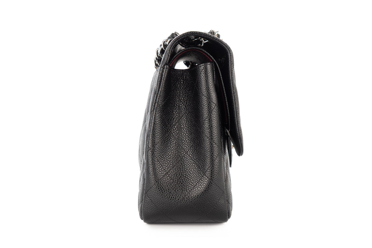 Chanel Jumbo Double Classic Flap Black Caviar Silver Hardware - view 5