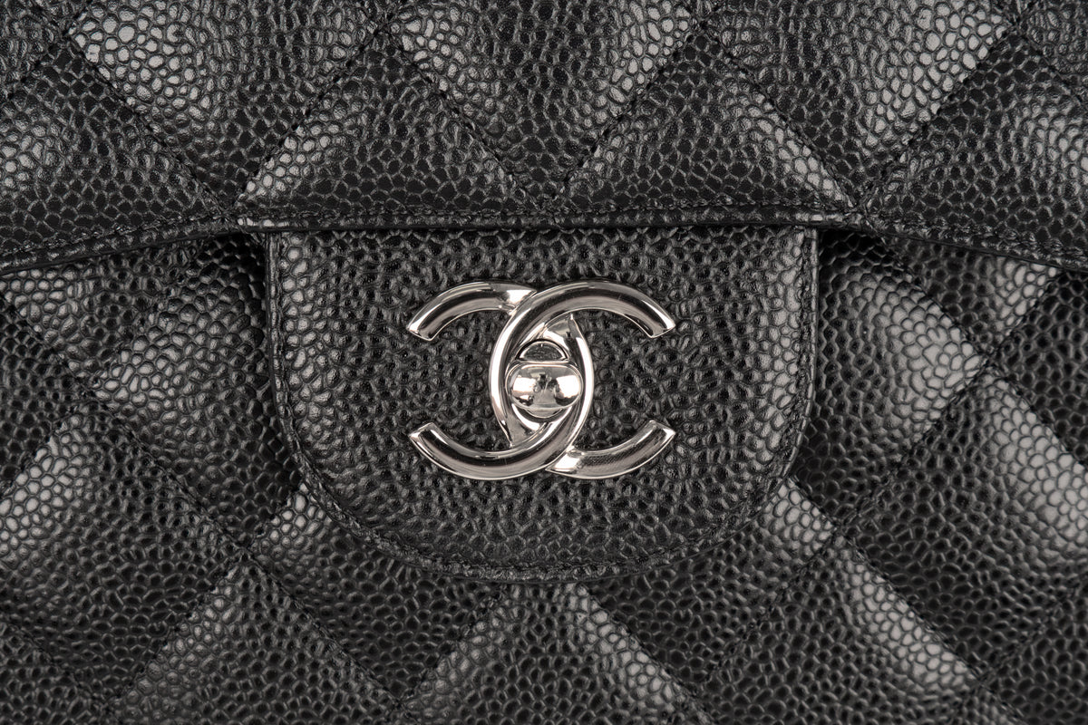 Chanel Jumbo Double Classic Flap Black Caviar Silver Hardware - view 7