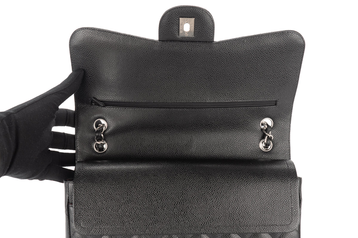 Chanel Jumbo Double Classic Flap Black Caviar Silver Hardware - view 8