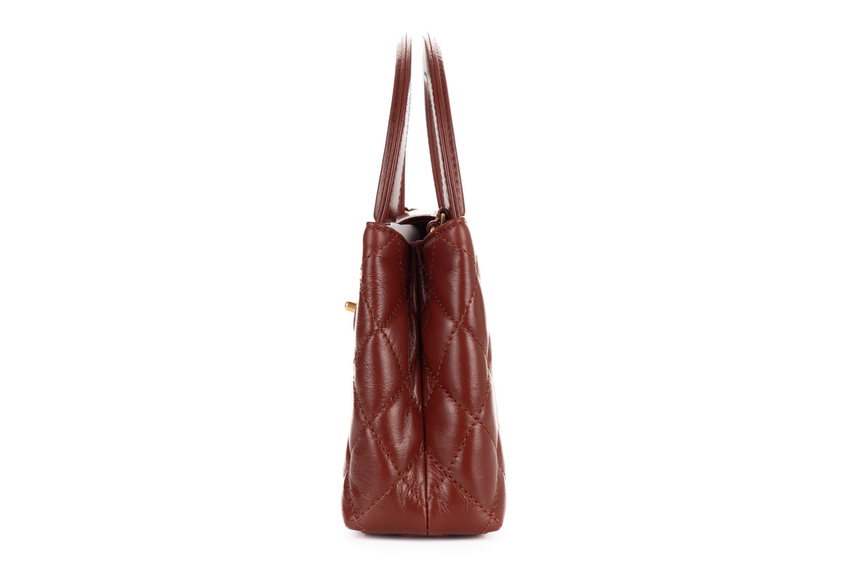 Chanel Small Kelly Rust Brown Lambskin Gold Hardware - view 4