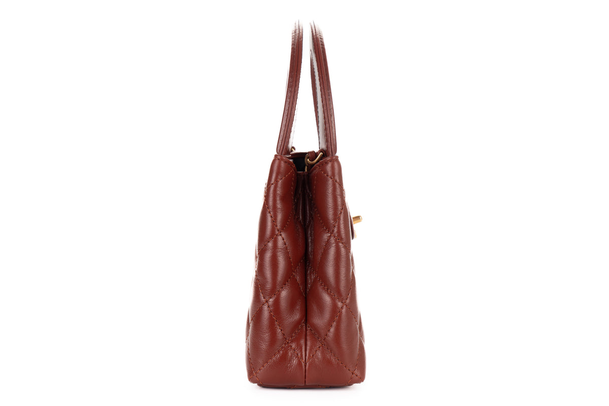 Chanel Small Kelly Rust Brown Lambskin Gold Hardware - view 5