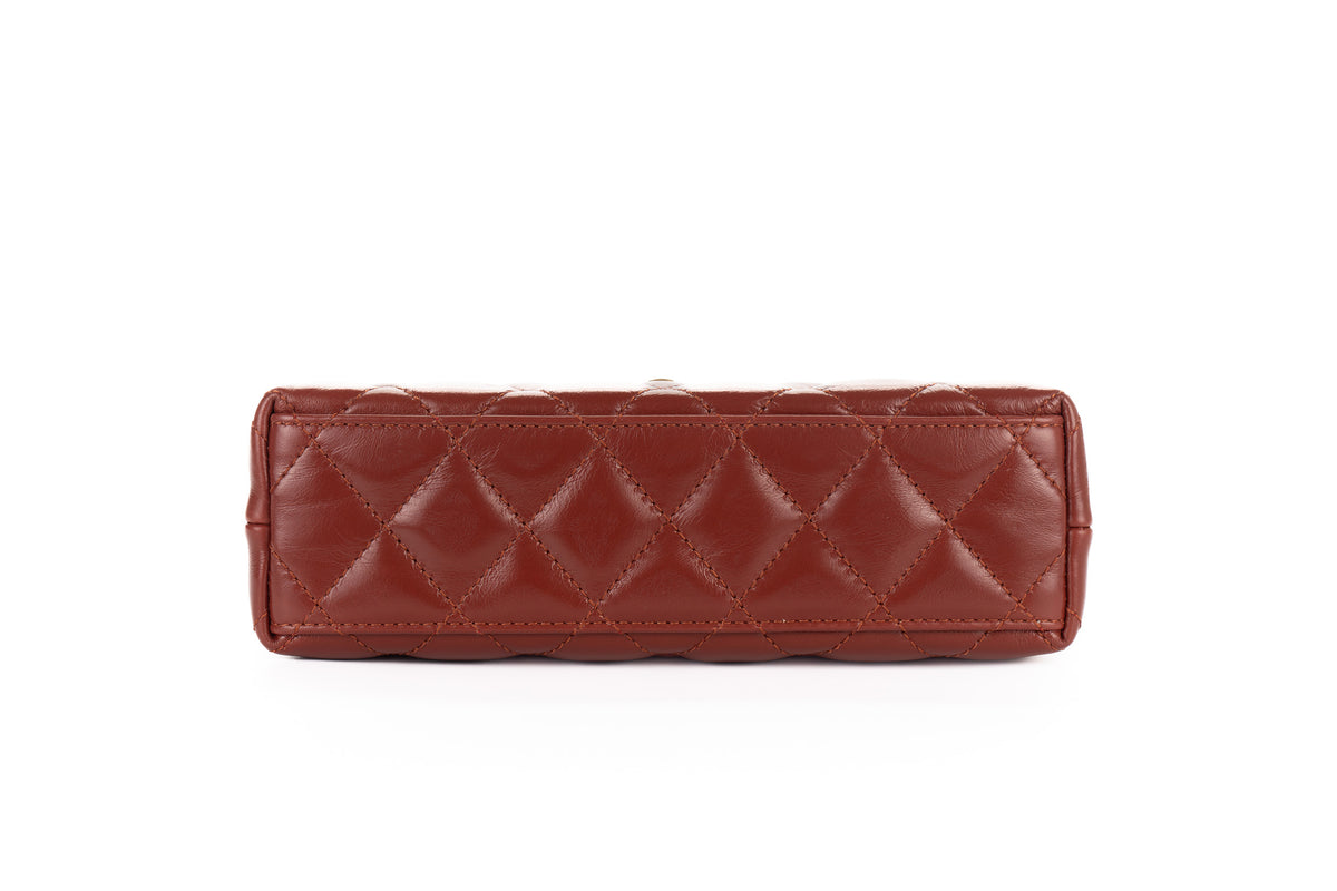 Chanel Small Kelly Rust Brown Lambskin Gold Hardware - view 6